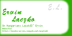 ervin laczko business card